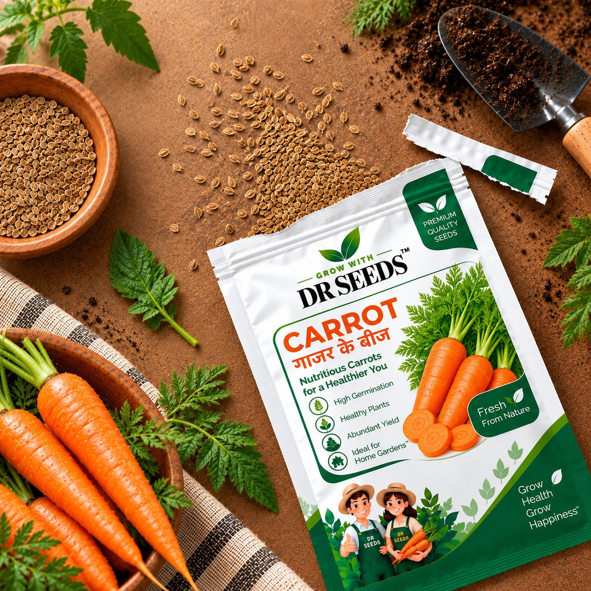 DR Seeds Carrot seeds and pouch