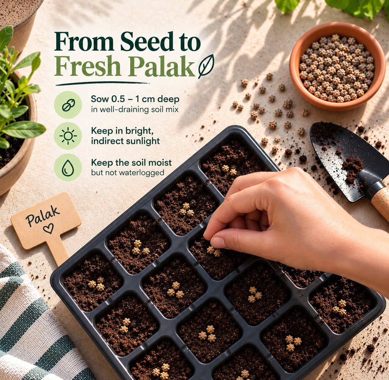 DR Seeds Palak from seed to fresh Palak